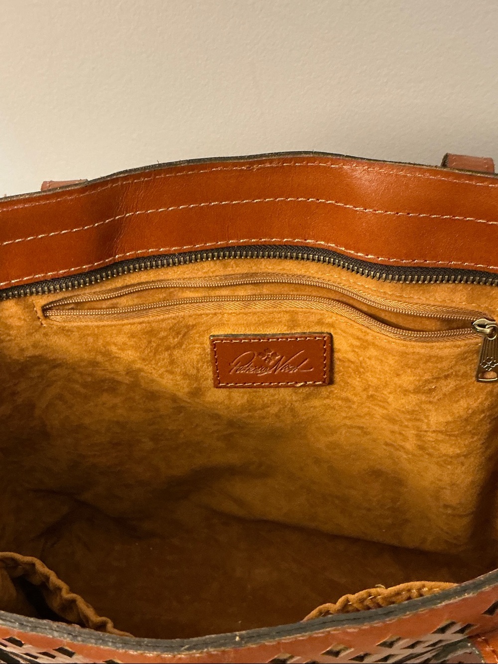 Patricia Nash Cognac Laser-Cut Varsi Tote - Picture 10 of 16